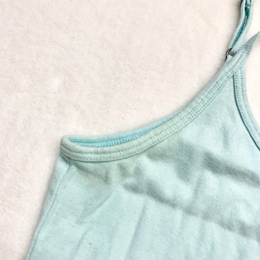 Hollister Butterfly Embroidered Cami Tank Womens Size M Light Blue Y2K‎ Cotton